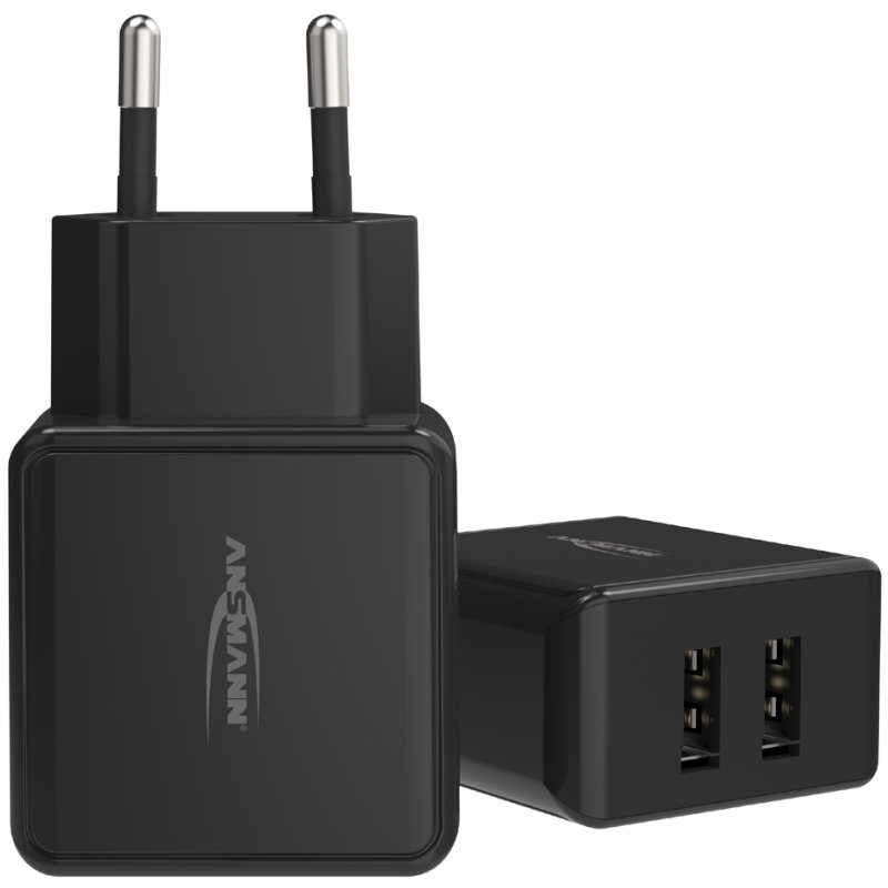 ANSMANN USB-thuislader HC212, 2x USB-A, wit, 2400 mA