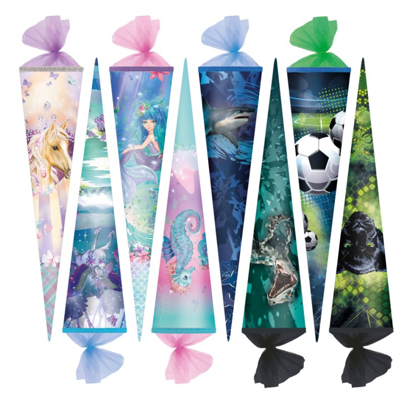 herlitz schoolzak rond, 700 mm, verschillende motieven, 8 stuks