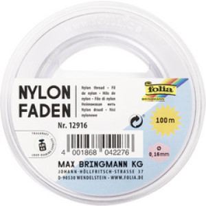 folia nylondraad op spoel, transparant, 0,16 mm × 100 m