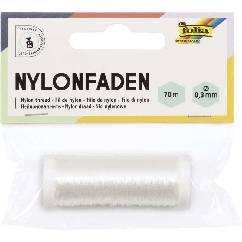 folia nylon draad, transparant, 0,3 mm × 70 m, op spoel
