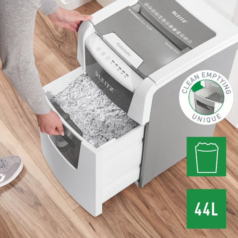LEITZ papiervernietiger IQ AutoFeed OfficePro 150, P5, wit, 150 vel AutoFeed