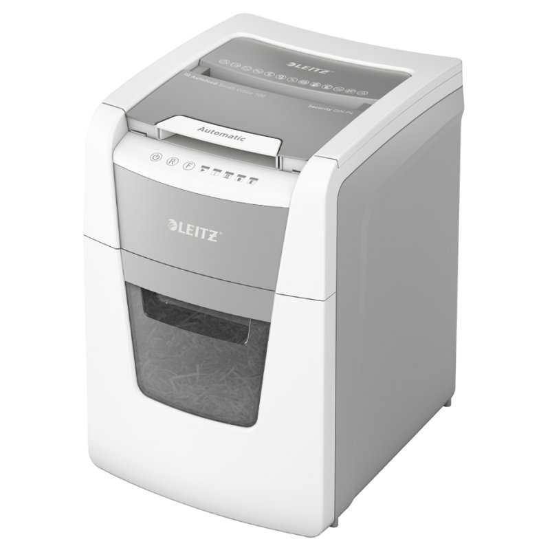LEITZ papierversnipperaar IQ AutoFeed OfficePro 100, wit, P-5, 100 vel
