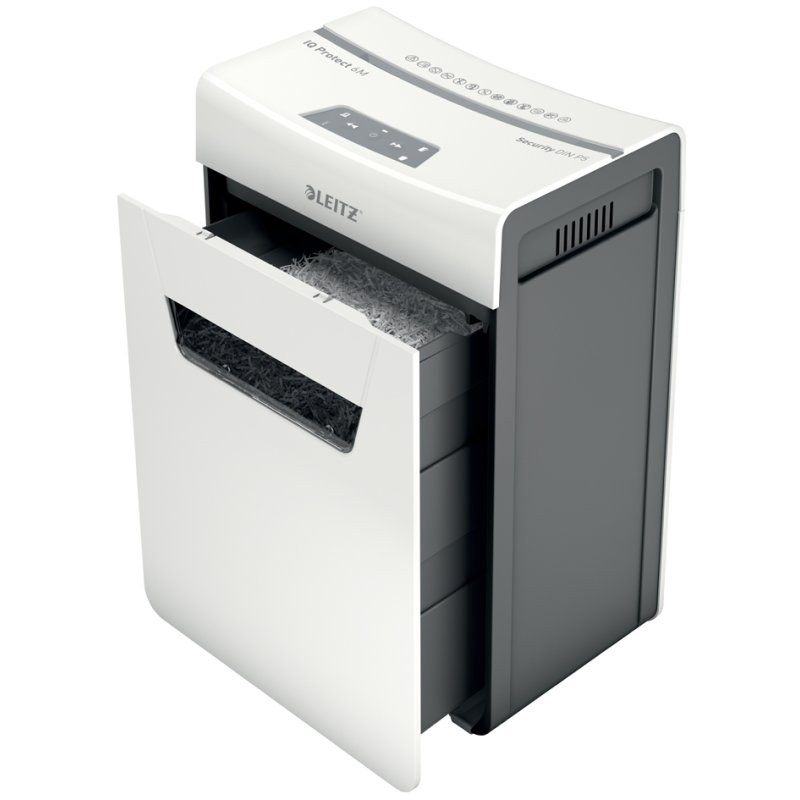 LEITZ papiervernietiger IQ Protect Premium 6M, wit, 6 blad, 18 liter
