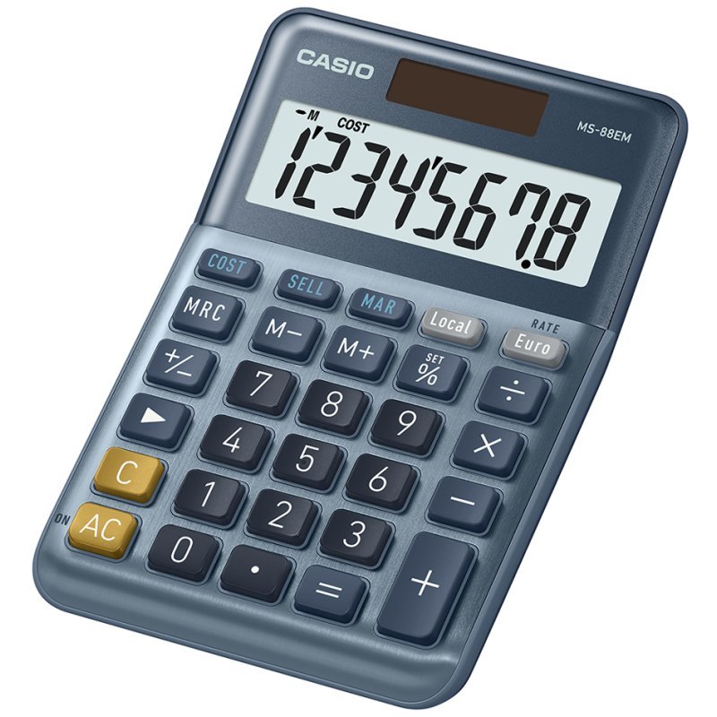 CASIO rekenmachine MS-88EM, 8-cijferig, zilver