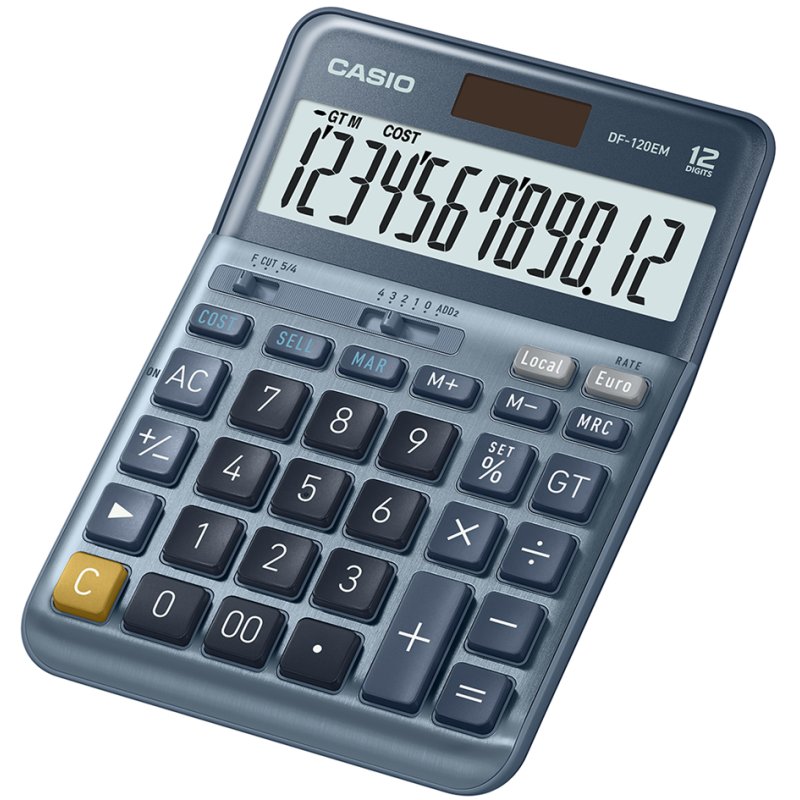 CASIO rekenmachine DF-120EM, 12-cijferig, zilver