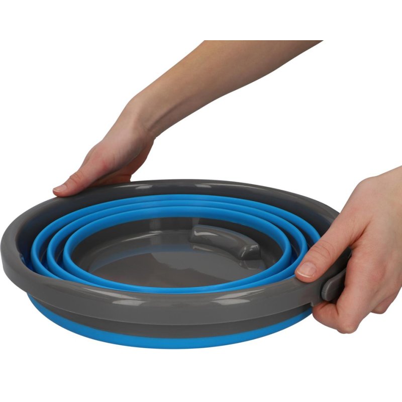 Cartrend seau pliable, rond, 10 litres, gris/bleu