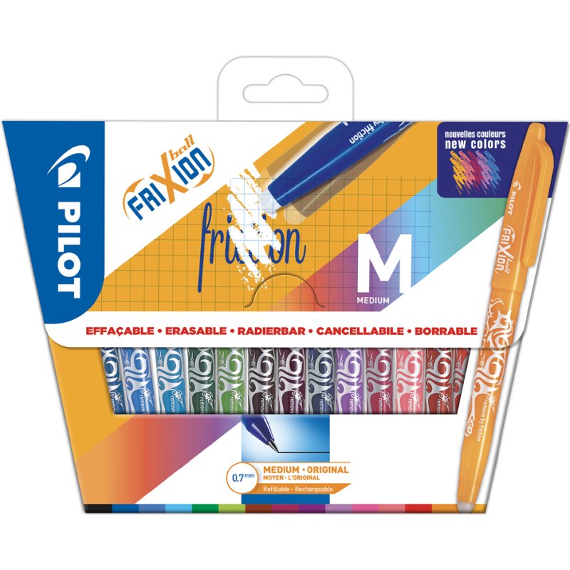 PILOT stylo roller FRIXION BALL, rechargeable, 0,7 mm, 15 pièces