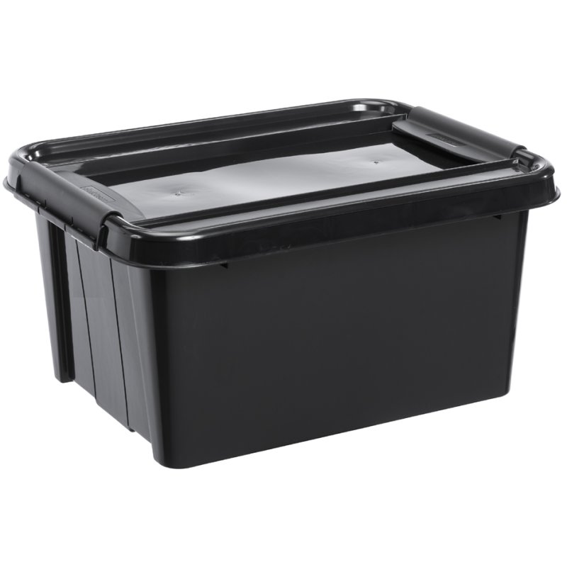 plast team boîte de rangement PROBOX RECYCLER, 32 litres, noir, plastique recyclé