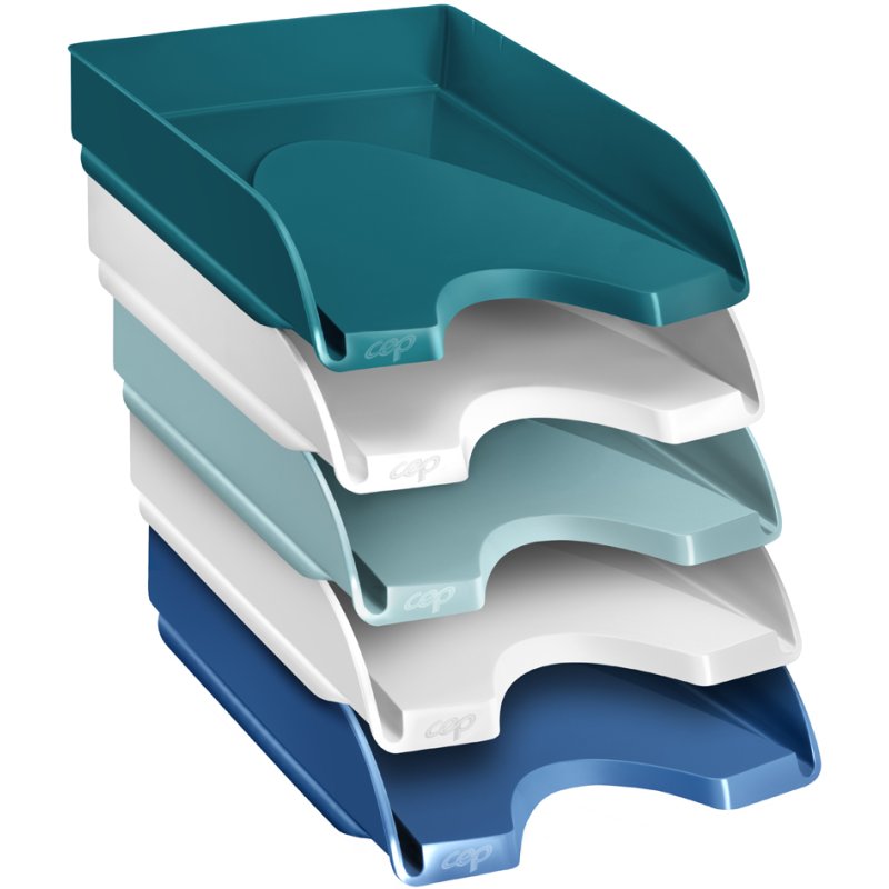 cep bacs à documents Riviera A4, assorties colorées, empilables, 5 pièces