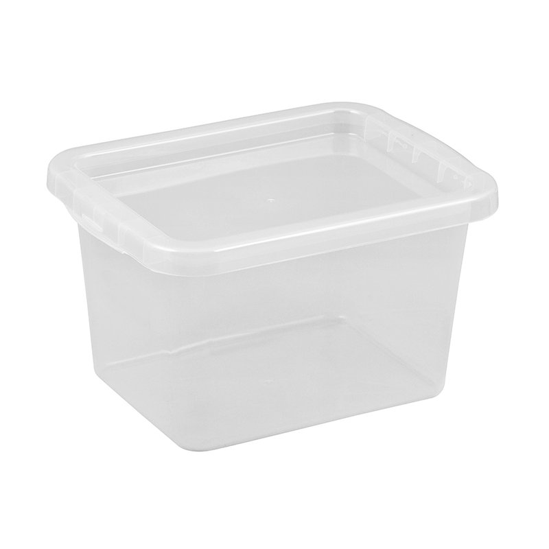 plast team boîte de rangement Basic Box, transparent, 9 litres, empilable