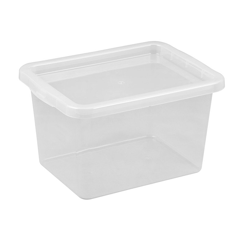plast team boîte de rangement Basic Box, transparent, 9 litres, empilable
