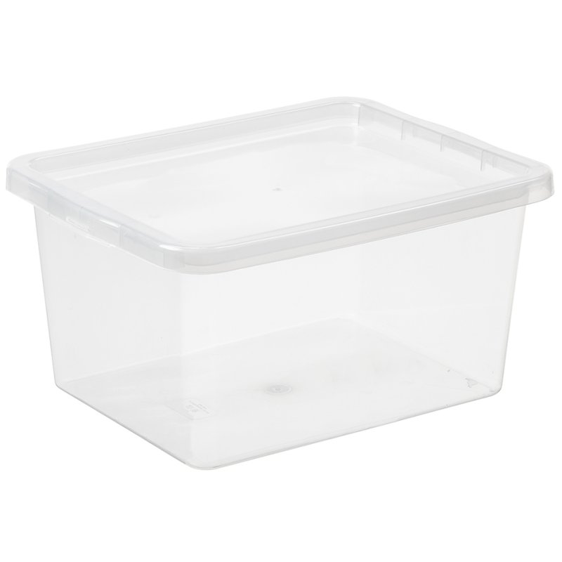 plast team boîte de rangement Basic Box, transparent, 9 litres, empilable
