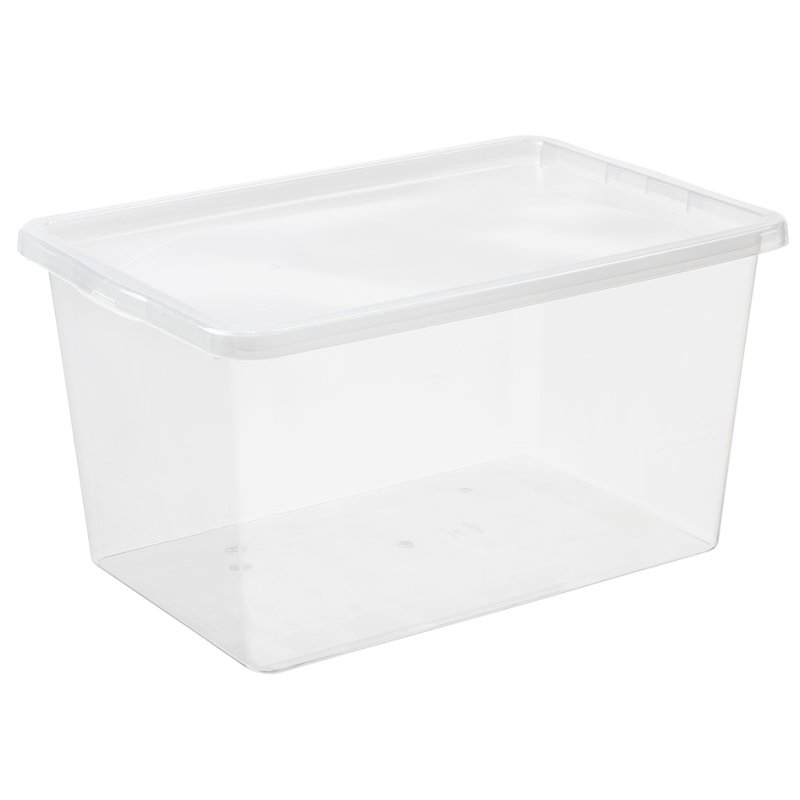 plast team Boîte de rangement Basic Box, 52 litres, transparent, 59,5×39,5×31 cm