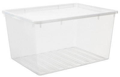 plast team opbergdoos BASIC BOX, transparant, 134 liter, 78×57×40 cm