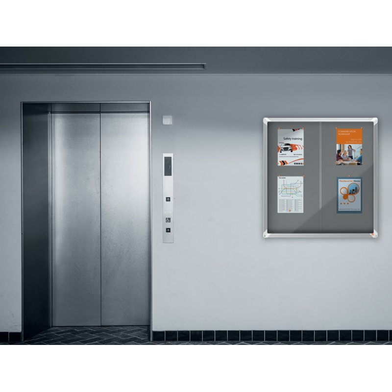 nobo vitrinekast Premium Plus, 27 × A4, fond feutré, bleu