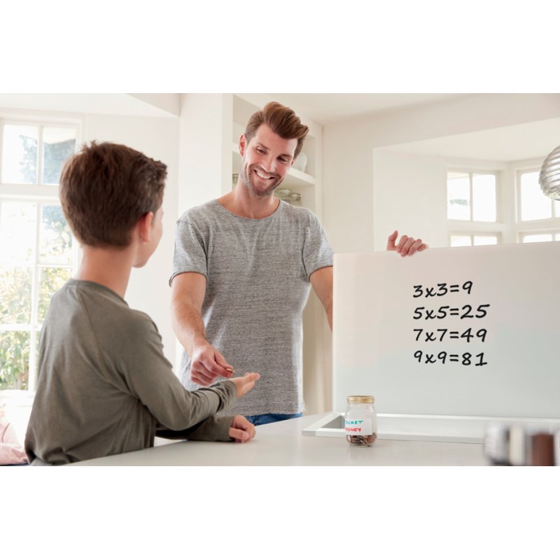 Nobo Glazen bureaustandaard, 60×45 cm, wit, magnetisch