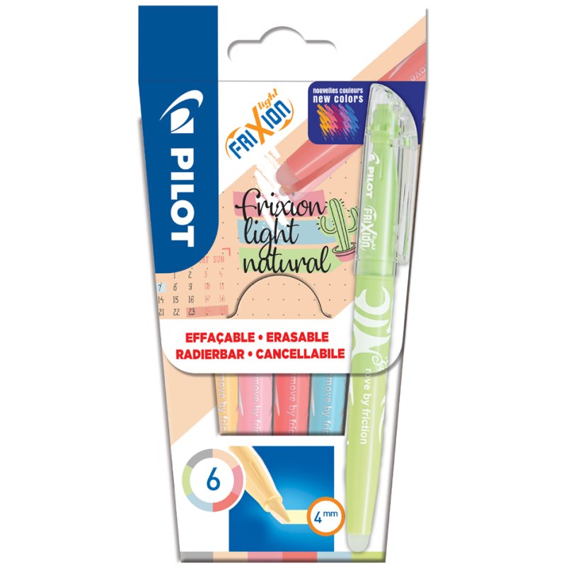 PILOT FRIXION Light Natural highlighter, erasable ink, 6-piece case