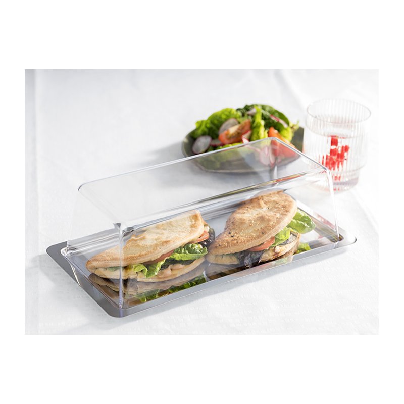APS plateau avec couvercle, 330×170×100 mm, acier inoxydable avec polystyrène