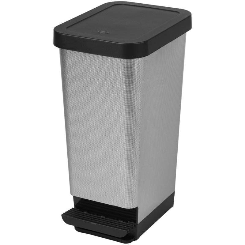 cep ROSSIGNOL poubelle à pédale, 45 litres, gris, rectangulaire