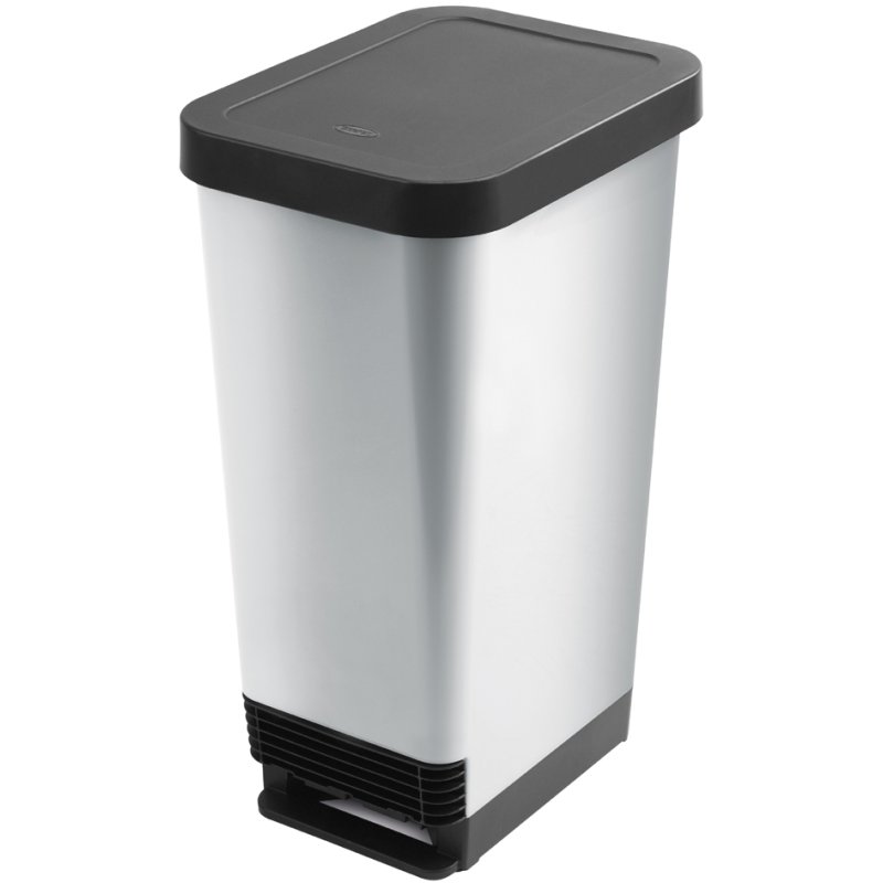 cep ROSSIGNOL poubelle à pédale, 45 litres, gris, rectangulaire