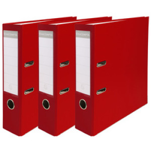 EXACOMPTA PP ordner Premium A4, rood, 80 mm, 3 stuks