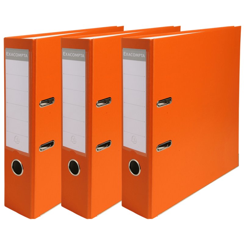 EXACOMPTA ordner Premium A4, zwart, 80 mm, 3 stuks