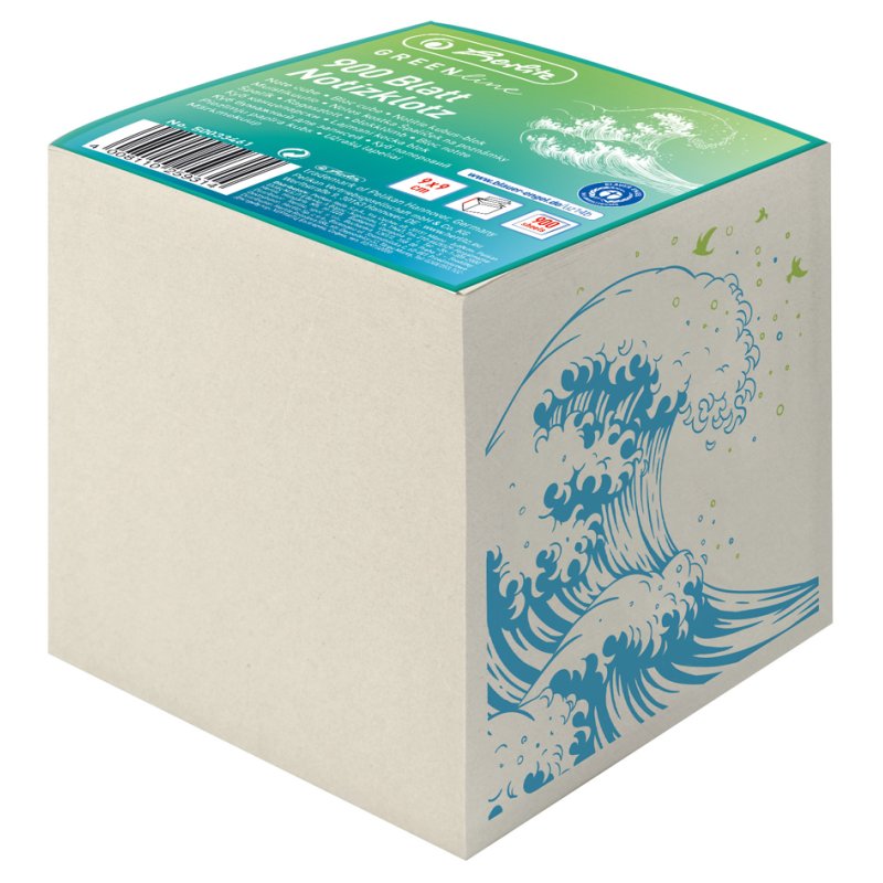 herlitz Zettelklotz, grijs, blanco, 900 vel