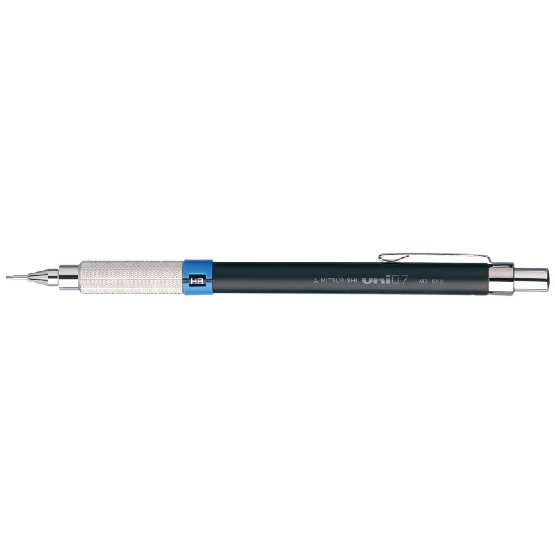 uni-ball drukpotlood PREMIUM M552, 0,3 mm, zwart/geel, metalen clip