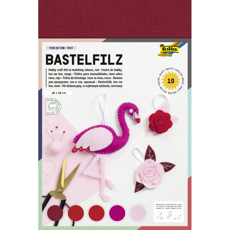 folia knutselvilt, geel tinten mix, 200×300 mm, 10 vel