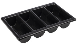 APS bestekbak GN 1/1, 4 vakken, grijs, 530×325×100 mm