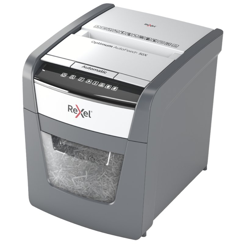 REXEL destructeur de papier Optimum AutoFeed+ 50X, noir, alimentation automatique