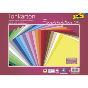 folia gekleurd karton, 25×35 cm, 220 g/m², 25 kleuren