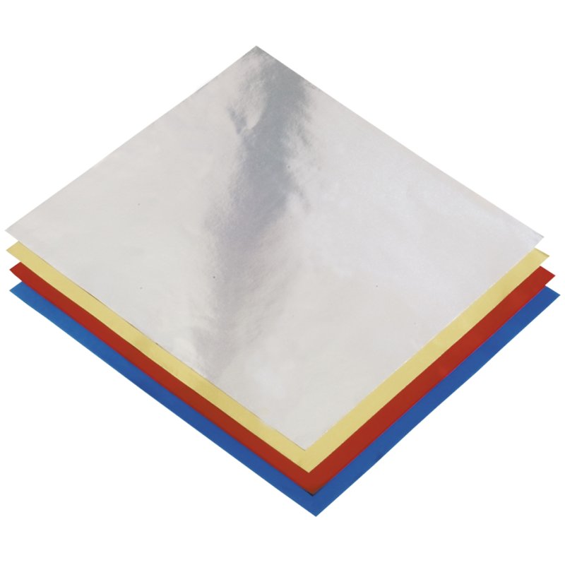 folia aluminium vouwblaadjes, 150×150 mm, diverse kleuren, 50 vel