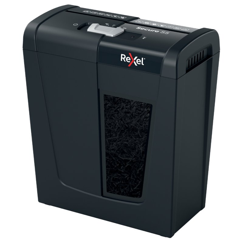 Rexel Secure S5 paper shredder, 6 mm strips, black, 5 sheets