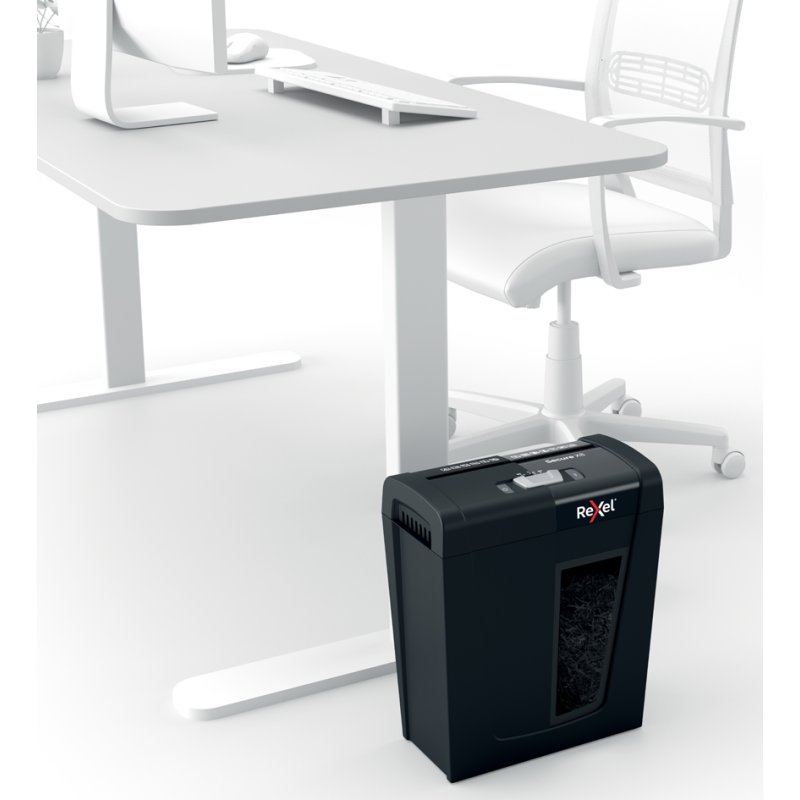 REXEL Secure X8 paper shredder, 4×40 mm particle cut, black