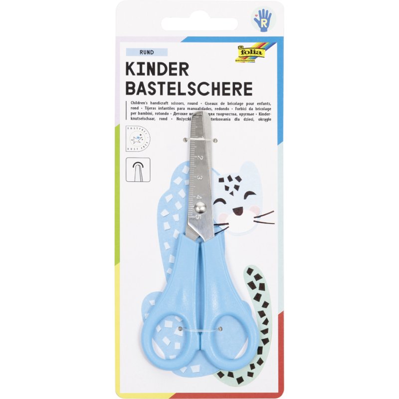 folia kinderknipschaar, afgeronde punt, 135 mm, kunststof handgreep
