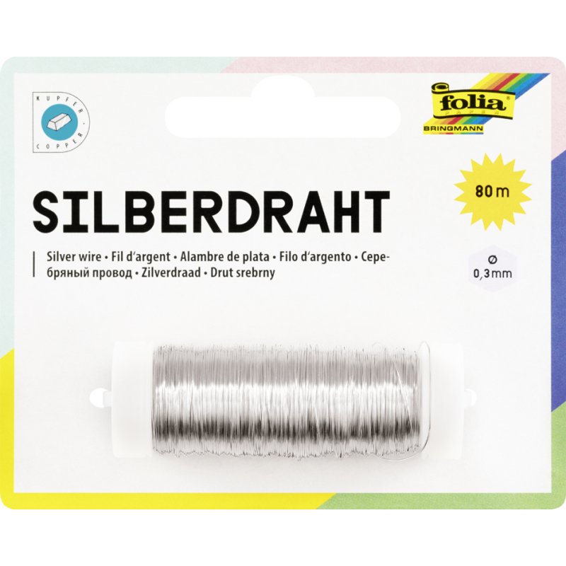 folia gouden draad, 0,3 mm × 80 m, messing