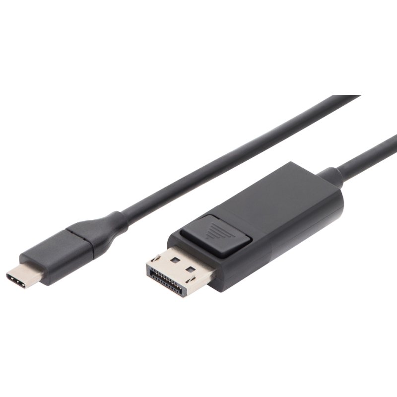 DIGITUS Câble USB-C vers DisplayPort, 2 mètres, noir, support 4K