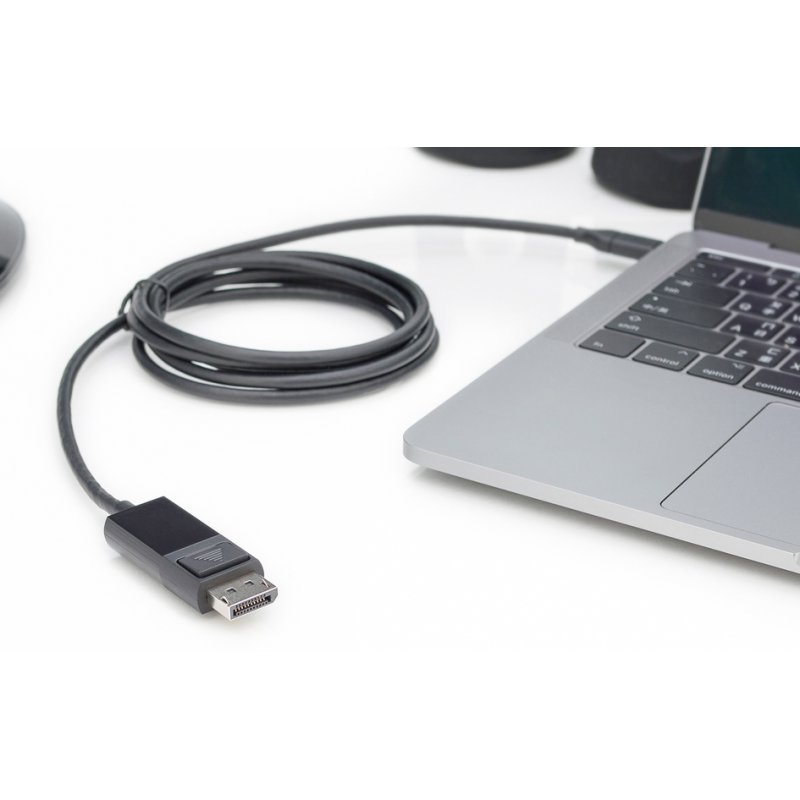 DIGITUS Câble USB-C vers DisplayPort, 2 mètres, noir, support 4K