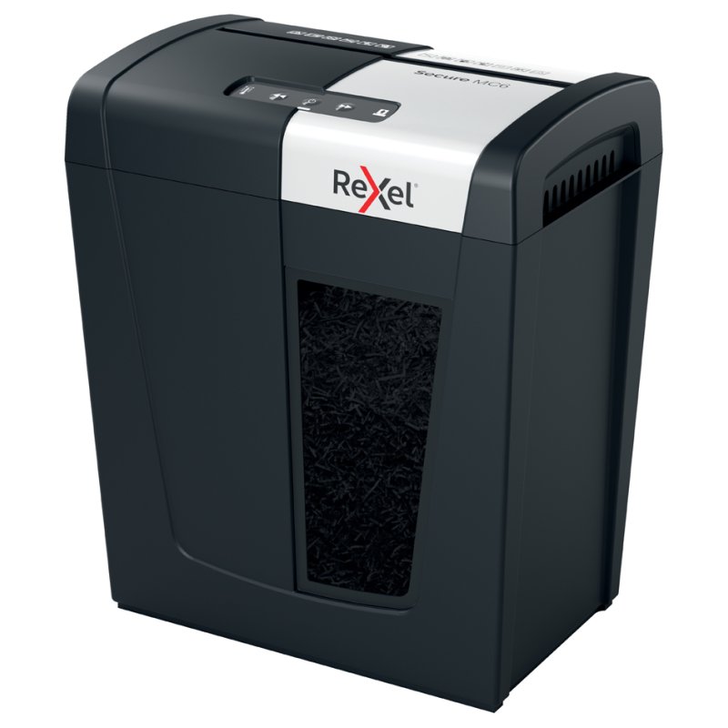 Rexel Secure MC6 paper shredder, black, micro-cut, 6 sheets, 18 litres
