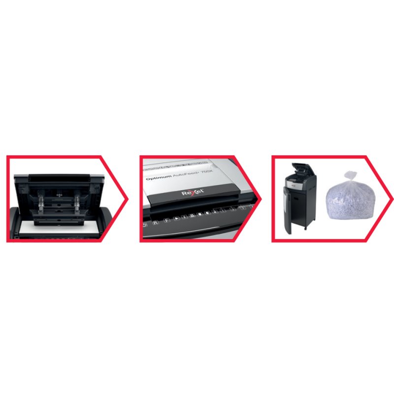 REXEL destructeur de papier Optimum AutoFeed+ 150X, 4×28 mm, P-4, 150 feuilles