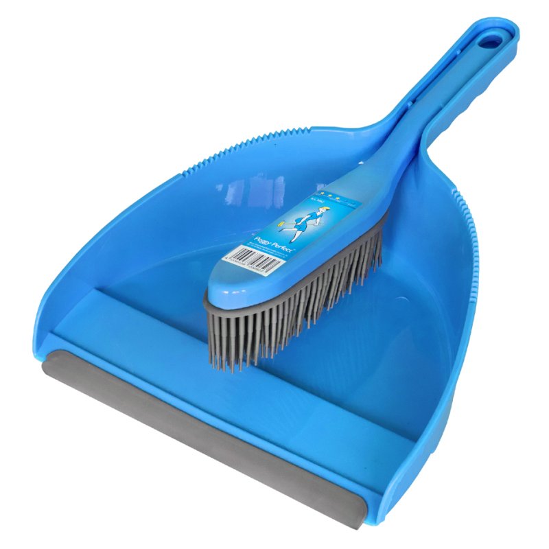 Peggy Perfect set de balai avec brosse à main en caoutchouc, couleurs assorties