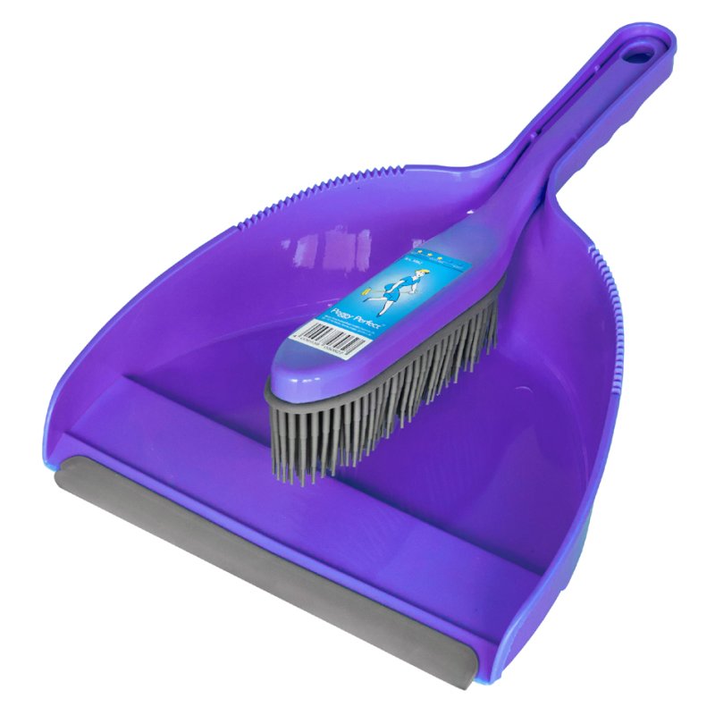 Peggy Perfect set de balai avec brosse à main en caoutchouc, couleurs assorties