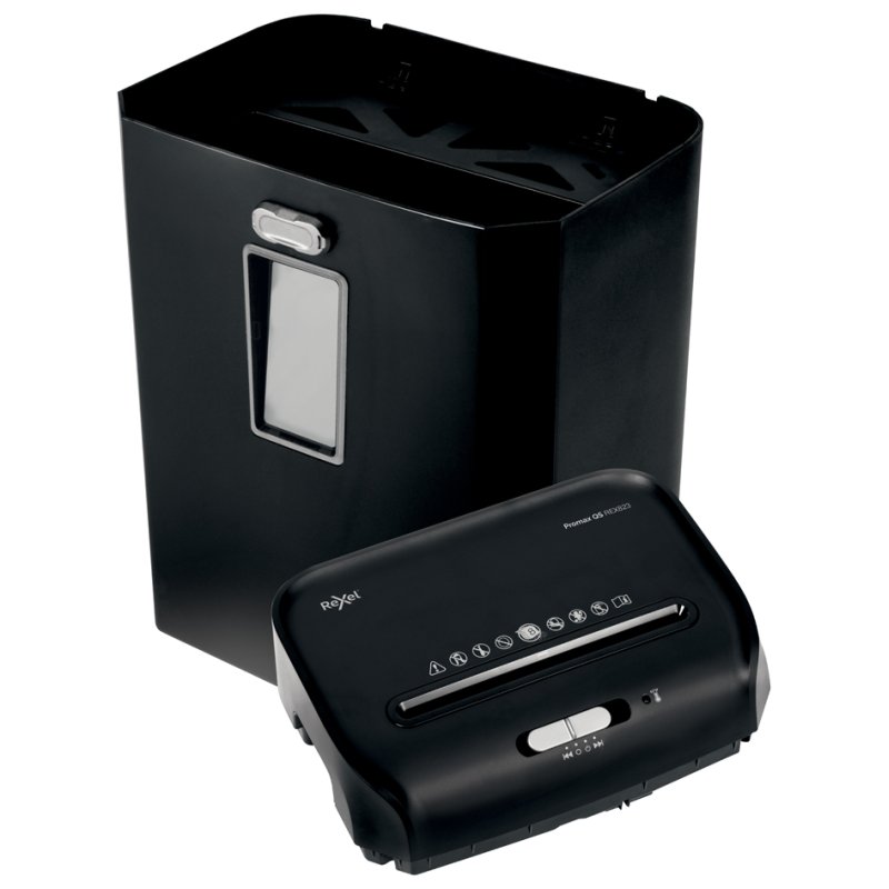 Rexel ProMax QS destructeur papier, noir, coupe P-4 particules, 8 feuilles, bac 23L