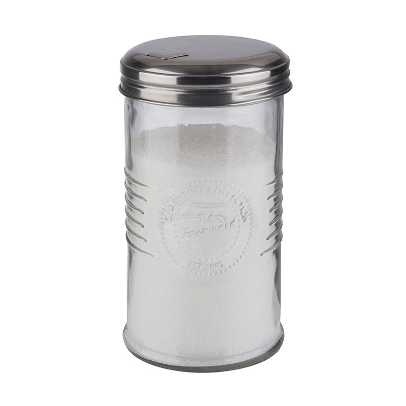 APS doseur à sucre OLD FASHIONED, transparent/argent, verre/acier inoxydable, 0,35 litre