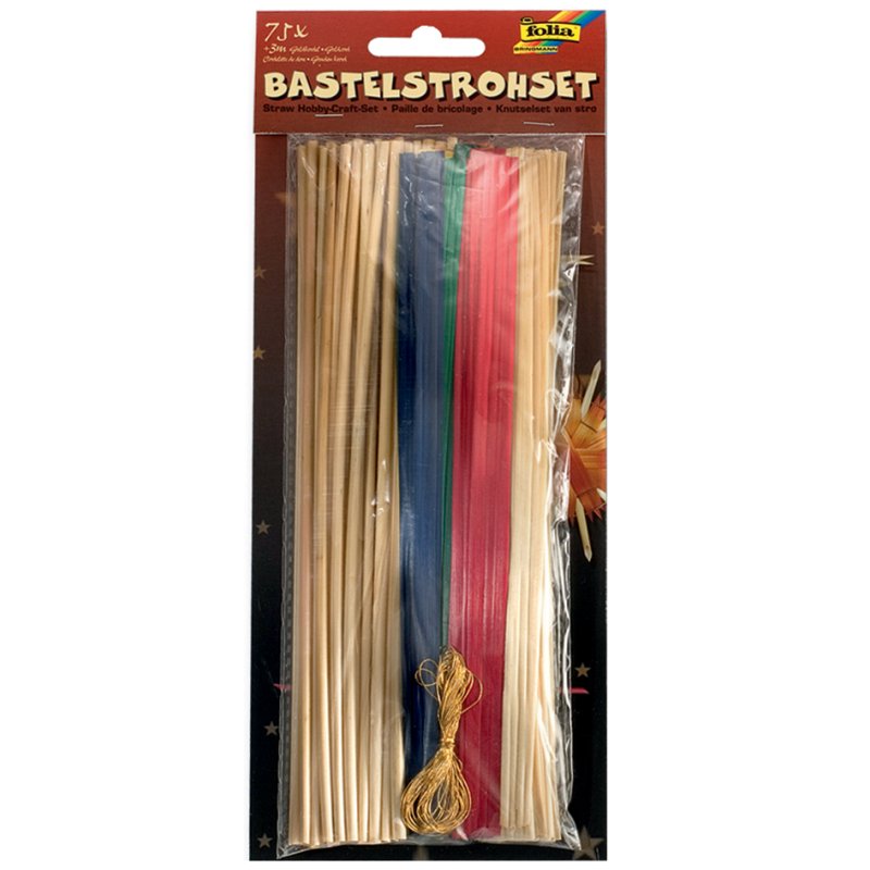 folia creatieve set rijsthalmen, gouden touw, 75 stuks