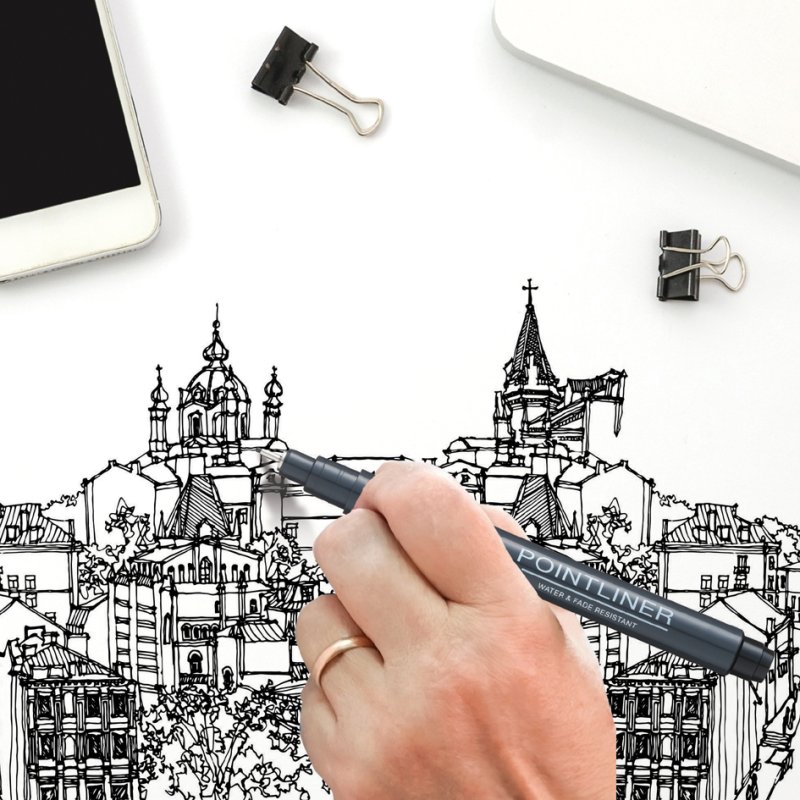 Pentel PentelArts fineliner, permanent, noir, 3,0 mm
