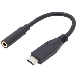 DIGITUS USB-C naar 3,5mm audio adapterkabel 0,2m zwart