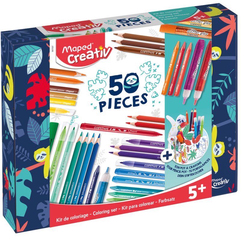 Maped ensemble créatif COLOURING KIT, 50 pièces, avec porte-stylos