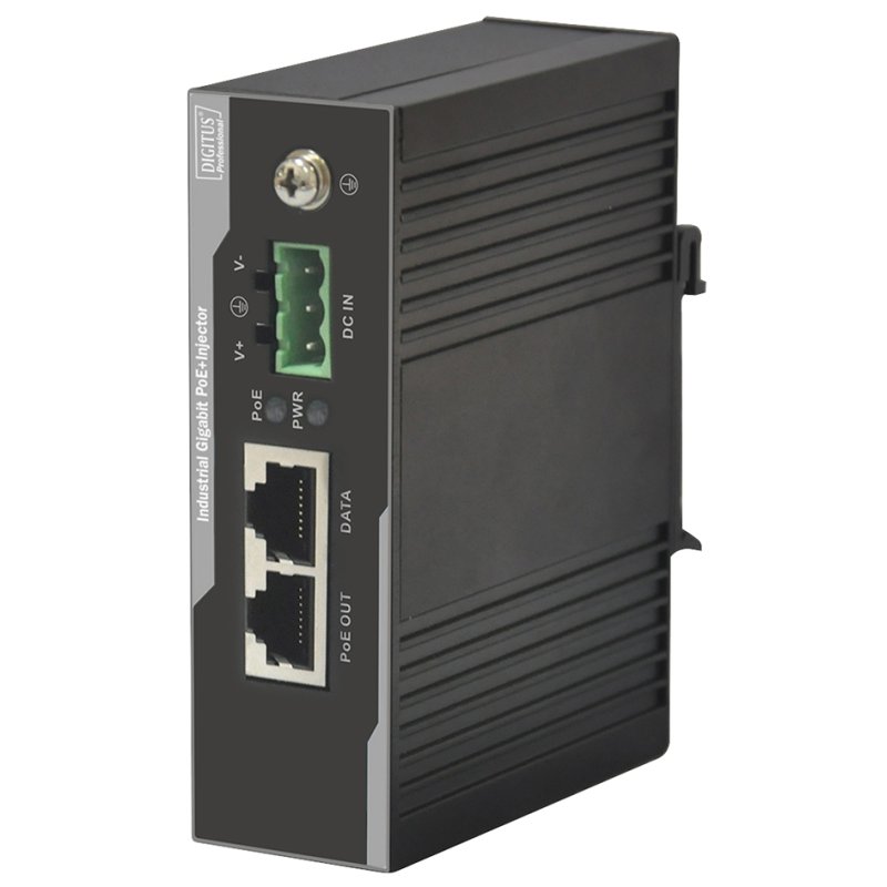 DIGITUS injecteur Gigabit PoE+ industriel 802.3 af/at, 60 watts, montage rail DIN